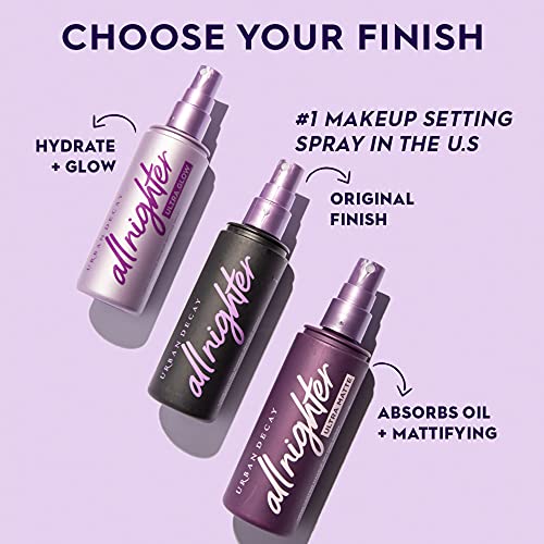 Urban Decay All Nighter Ultra Glow Makeup Setting Spray - Makeup Finishing Spray Infused with Hyaluronic Acid & Agave Extract - Glowy, Dewy Finish - 4.0 fl oz