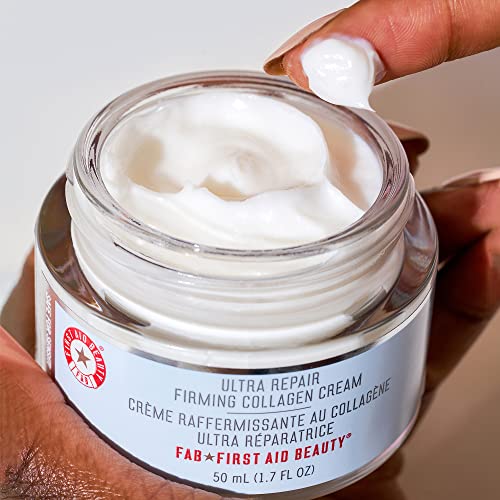 First Aid Beauty Firming Cream with Peptides, Niacinamide + Collagen – Day & Night Anti-Aging Face Moisturizer – 1.7 fl oz