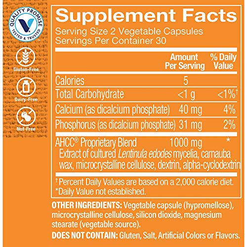 The Vitamin Shoppe AHCC 500 MG for Immune Support (60 Veggie Capsules)